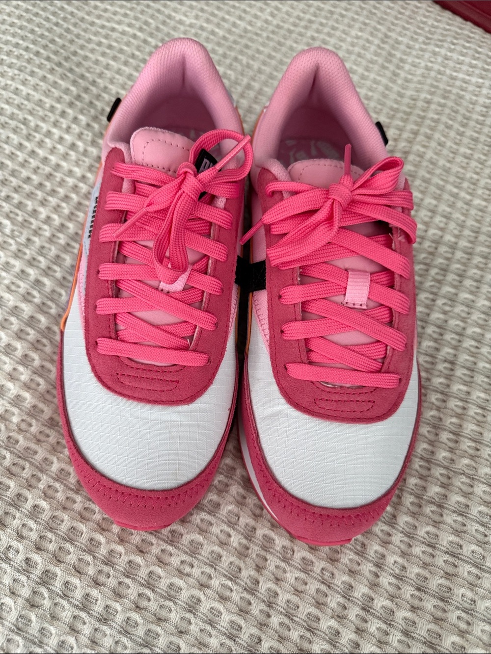 Women’s Pink and White Athletic Sneakers by Puma